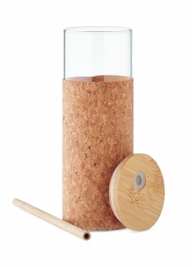 Logo trade reklaamkingitused foto: Korgist ümbrise ja bambusest kaanega joogitops, 450 ml