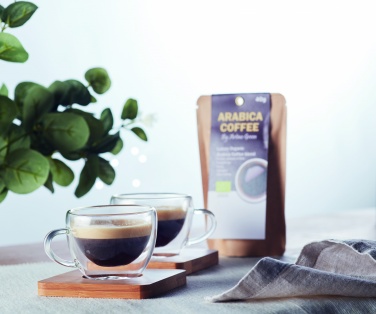 Logotrade ärikingid pilt: Komplektis 2 kahekordse seinaga espressotassid