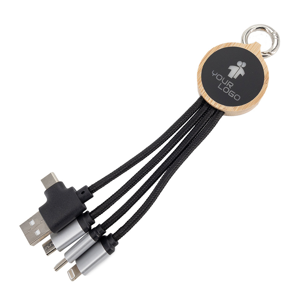 Logotrade ärikingitused pilt: 4-ühes kaabel valgustatud logoga puidust korpuses, LH-ZMU05