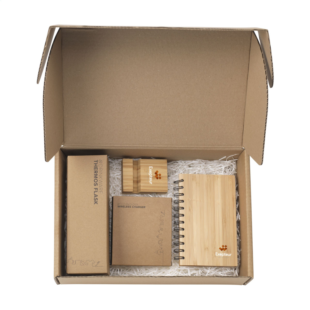 Logo trade firmakingituse pilt: Bambusest reklaamkingituste kinkekomplekt