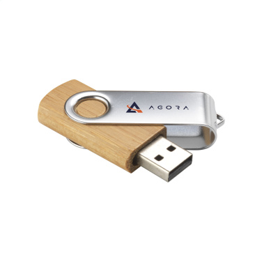 Logotrade reklaamtoote foto: USB Twist Bamboo 16 GB