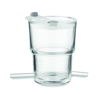 Logotrade reklaamtoote foto: SIP klaasist joogitops kõrrega 400ml