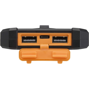 Logo trade reklaamtoote pilt: Altair 5000 mAh 10W taaskasutatud plastist vastupidav päikesepatarei sisseehitatud taskulambiga