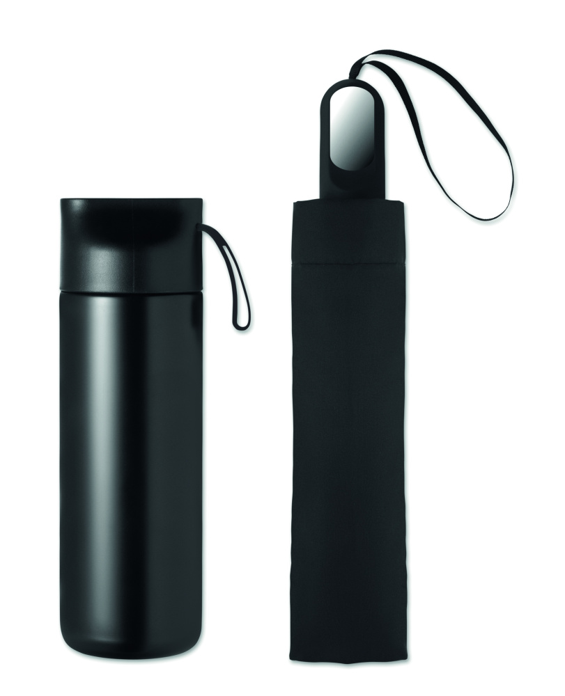 Logo trade reklaamtooted foto: HITHERE kinkekomplekt termospudeli ja vihmavarjuga