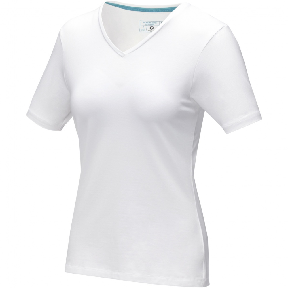 Logotrade liikelahja tuotekuva: Kawartha short sleeve women's organic V-neck t-shirt