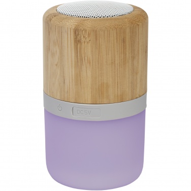 Logotrade mainostuote tuotekuva: Aurea Bluetooth® -kaiutin valolla, bambua 