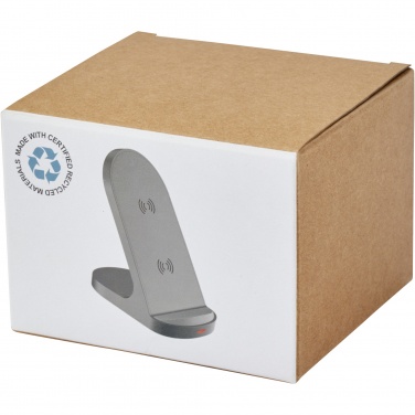 Logo trade mainoslahja ja liikelahja tuotekuva: Loop 15 W:n langaton kaksisuuntainen latausteline RCS-kierrätetystä muovista