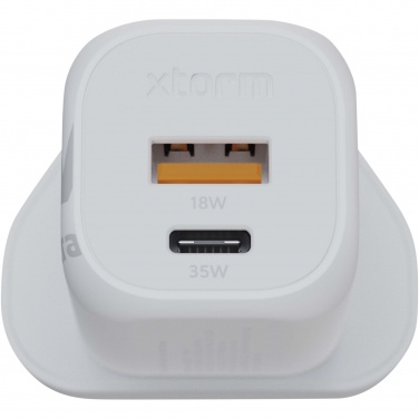 Logo trade liikelahja kuva: Xtorm XEC035 GaN² Ultra 35 W seinälaturi – Iso-Britannian pistoke