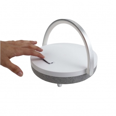 Logo trade liikelahja kuva: Prixton 10 W:n 4-in-1-Bluetooth®-kaiutin LED-valolla ja langattomalla latausalustalla