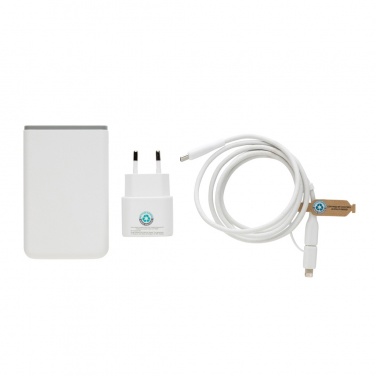 Logo trade mainoslahja ja liikelahja tuotekuva: Surge RCS kierrätetty PET 20W tyyppi C lataussetti 3 kpl