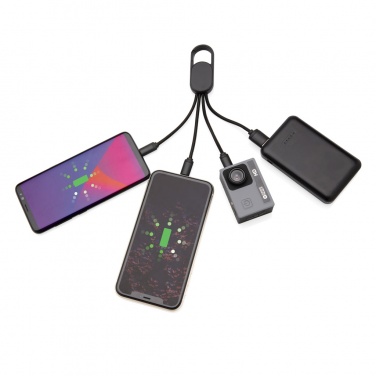 Logo trade mainoslahjat tuotekuva: 4-in-1 kaapeli karabiinihakalla