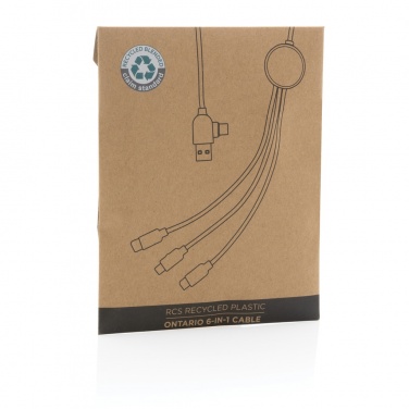 Logotrade mainoslahjat kuva: RCS Ontario 6-in-1 latauskaapeli kierrätetystä muovista
