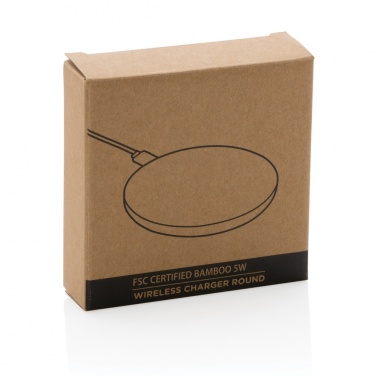 Logo trade mainostuotet tuotekuva: Bambuinen 5W langaton laturi
