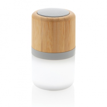 Logo trade liikelahja mainoslahja tuotekuva: Bamboo 3W kaiutin väriä vaihtavalla valolla