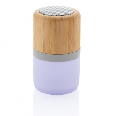 Logo trade liikelahjat tuotekuva: Bamboo 3W kaiutin väriä vaihtavalla valolla