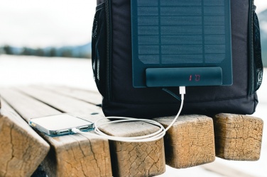 Logotrade mainoslahja tuotekuva: Pedro AWARE™ RPET deluxe reppu 5W aurinkopaneelilla