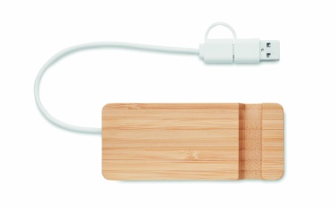Logotrade mainostuotet kuva: 4 portin USB-keskitin bambua