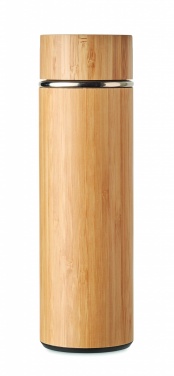 Logo trade mainoslahjat tuotekuva: Bambu termospullo 400 ml TAMPERE