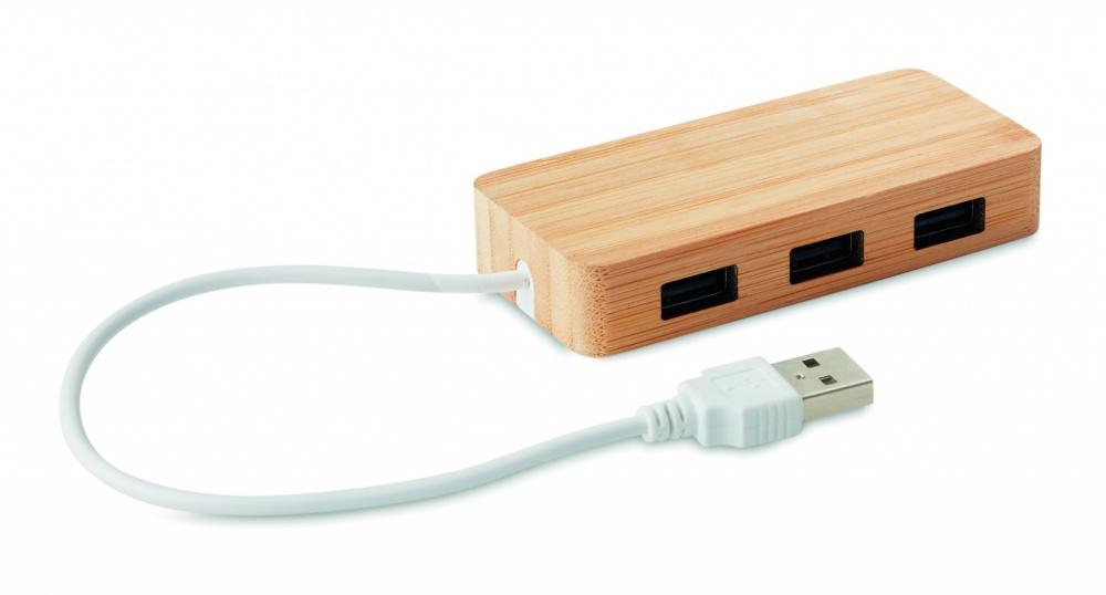 Logotrade liikelahja mainoslahja kuva: Bambu USB- keskitin