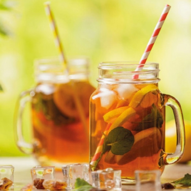 Logotrade mainostuotet kuva: Juomalasi kahvalla ja kannella TREVISO 450 ml