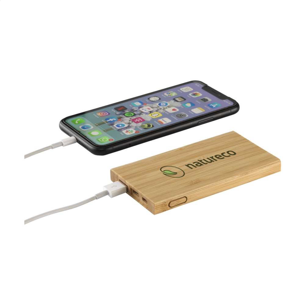 Logotrade liikelahja tuotekuva: Bamboo 4000 Powerbank ulkoinen laturi