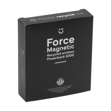 Logotrade liikelahja mainoslahja kuva: Force Magnetic RCS kierrätetty langaton Powerbank 5000
