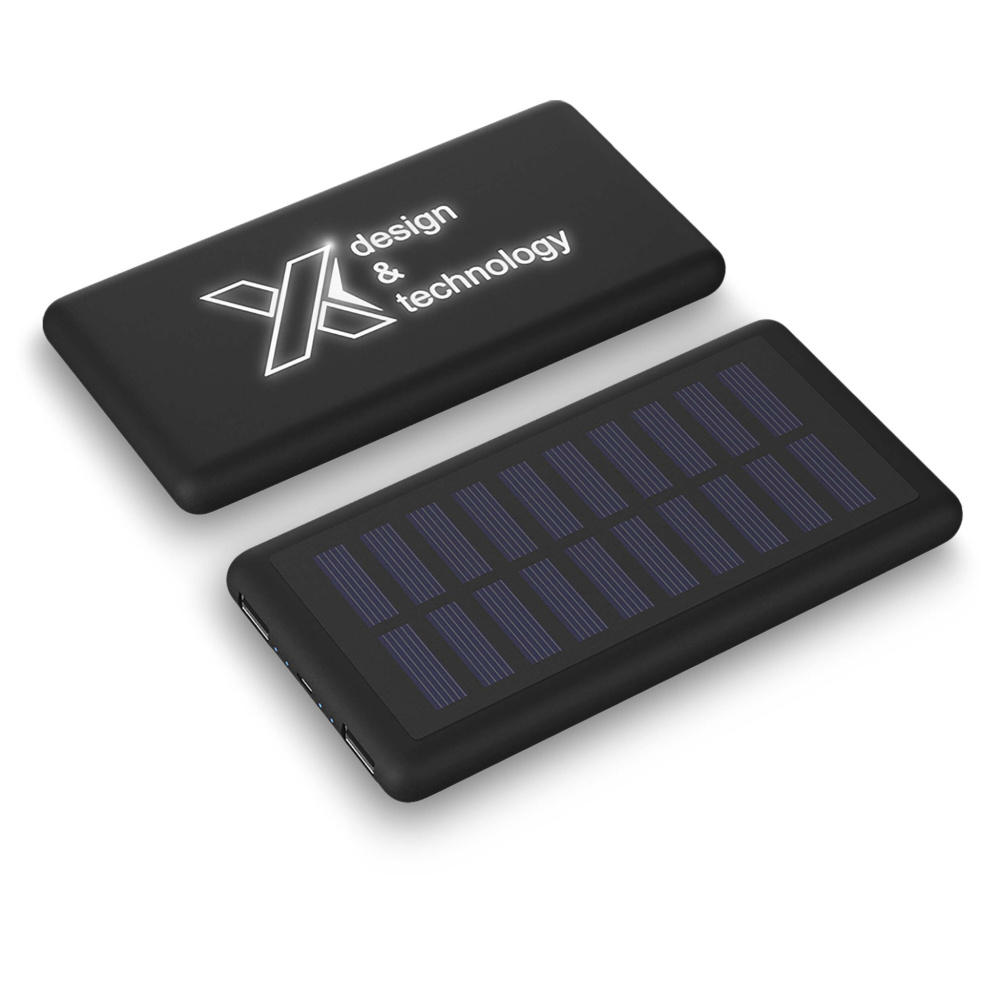Logo trade mainoslahja kuva: SCX.design P30 8000 mAh solar varavirtalähde, valaistuva