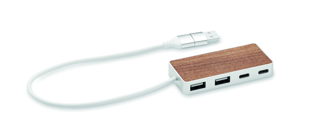 Logo trade mainostuotet tuotekuva: USB-keskitin 4 porttia 27,5 cm