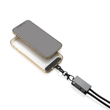 Logo trade mainoslahja kuva: Terra RCS rPET -puhelinjohto, jossa on kaksoislatauskaapeli