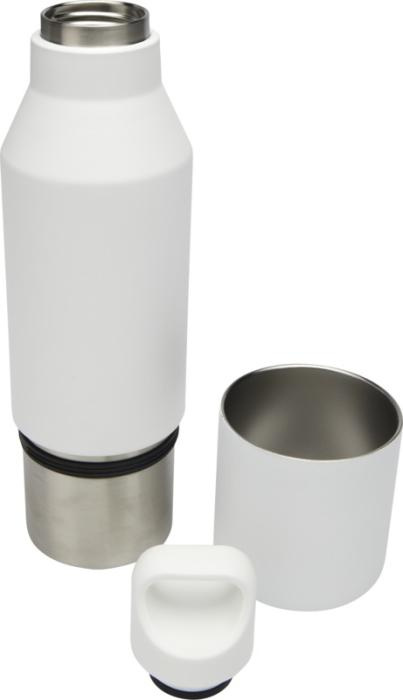 Logotrade mainoslahjat kuva: Odessy 600 ml:n RCS-sertifioitu kierrätetystä ruostumattomasta teräksestä tehty termospullo 300 ml:n kupilla