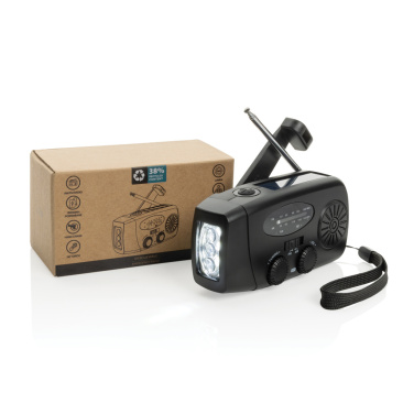 Logotrade mainoslahjat ja liikelahjat tuotekuva: RescueWave hätätilaradio, valmistettu RCS-kierrätysmuovista.