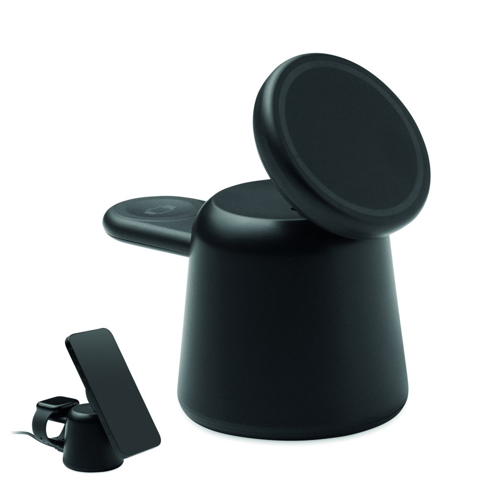 Logotrade verslo dovanos nuotrauka: 3 viename belaidis įkroviklis 15 W