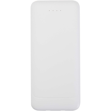 Logotrade reklaminės dovanos nuotrauka: „Adhil“ 10 000 mAh 10 W perdirbto plastiko išorinė baterija su 2 integruotais laidais