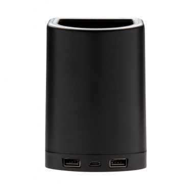 Logotrade korporatīvās dāvanas foto: Izgaismojošs logotips 5 W bezvadu uzlādes pildspalvas turētājs