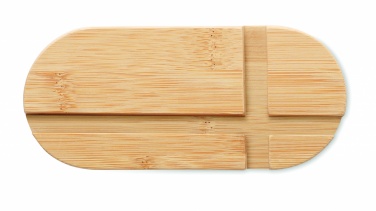 Logotrade dāvanas foto: Bambusa planšetdatora/viedtālruņa statīvs