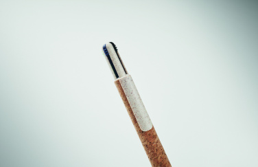 Logotrade biznesa dāvanas foto: Korķa 4 krāsu tintes lodīšu pildspalva