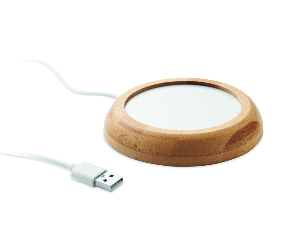 Логотрейд pекламные продукты картинка: Bamboo mug warmer with USB