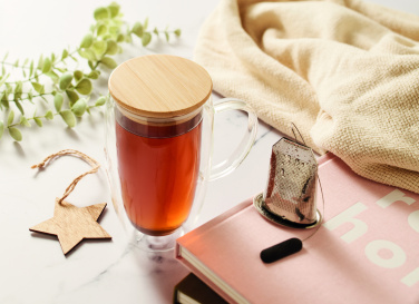 Логотрейд pекламные подарки картинка: Double wall glass mug 450ml