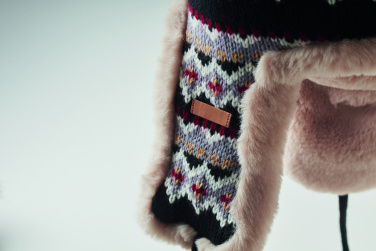Лого трейд pекламные cувениры фото: Knitted beanie with ear flap