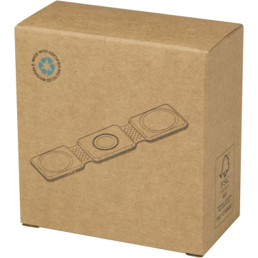 Логотрейд бизнес-подарки картинка: Складное беспроводное зарядное устройство Armus 3-в-1 из переработанной пластмассы мощностью 15 Вт