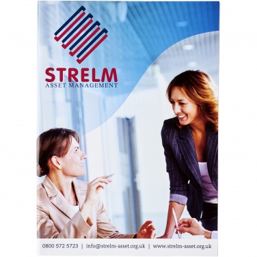 Logotrade profilprodukter bild: Desk-Mate® A5 anteckningsblock med skyddsomslag