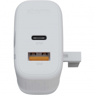 Logotrade presentreklam bild: Xtorm XEC067G GaN² Ultra 67 W väggladdare – kontakt för Storbritannien