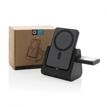 Logotrade kampanjprodukter bild: Powerbase 3-i-1-laddare med powerbank i RCS återvunnen plast