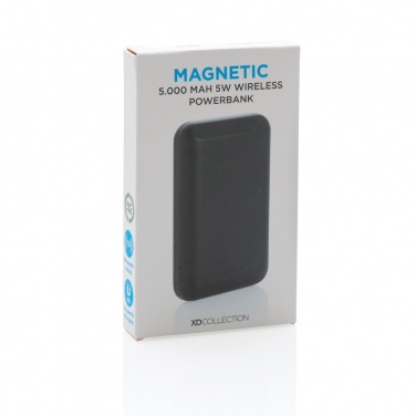 Logotrade profilprodukter bild: Magnetisk 5.000 mAh 5W trådlös powerbank