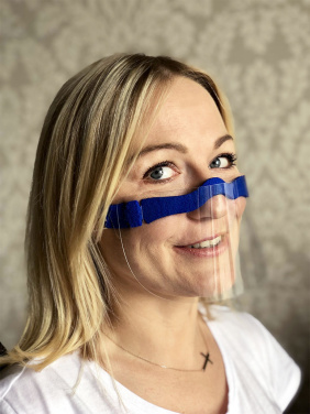 Logotrade profilreklam bild: HESTIA klar ansiktsskydd-mask för mun och näsa 1452162