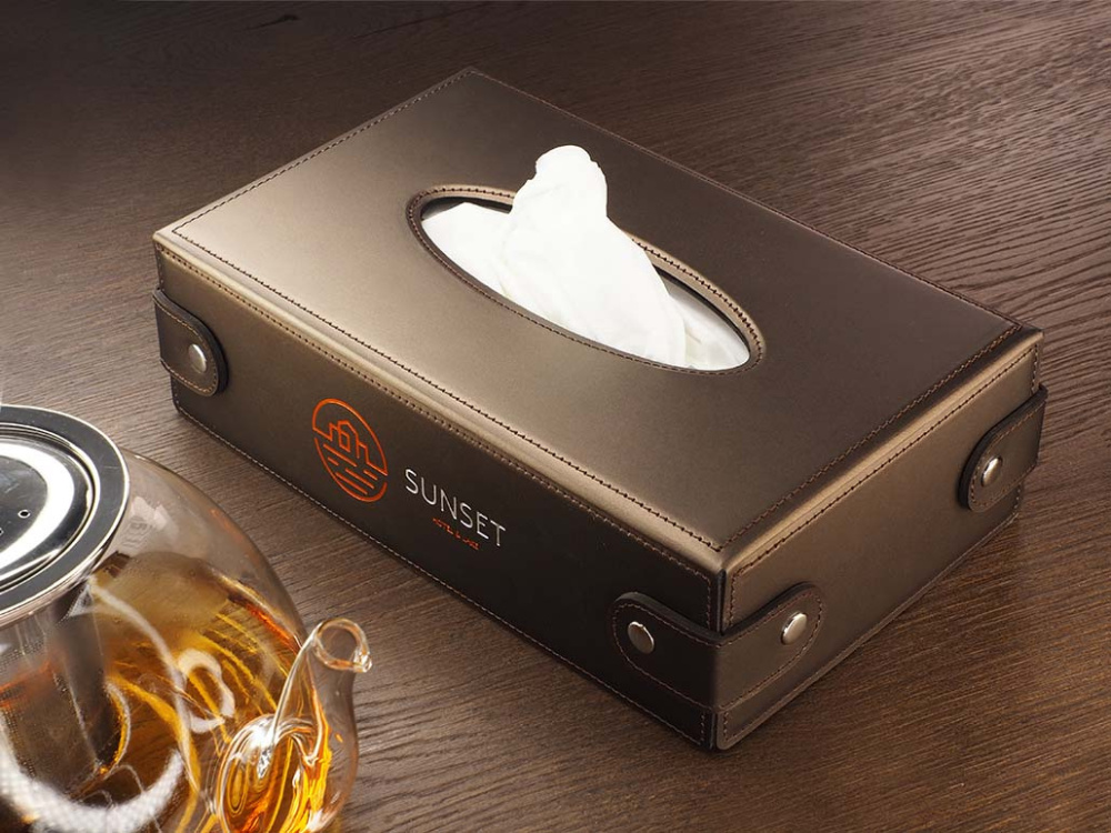 Logotrade reklamprodukter bild: Vävnadslåda 1673094