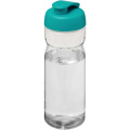 H2O Active® Eco Base 650 ml sportflaska med uppfällbart lock, Transparent / Aquablå