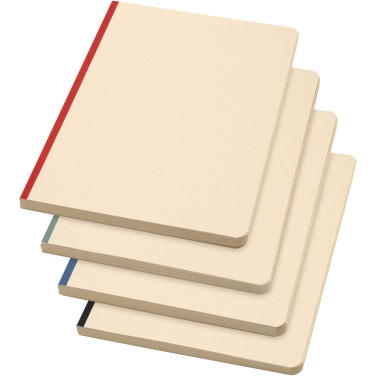 Logotrade reklamprodukter bild: Liliana A5-anteckningsbok med mjukt omslag av sockerrör och RPET