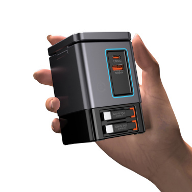 Logotrade reklamprodukter bild: Urban Vitamin Sacramento 105WGAN laddare med utdragbara kabl