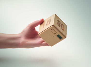 Logotrade profilreklam bild: Snooze-timer i bambu med twist